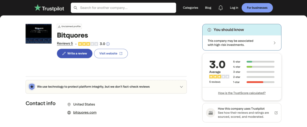 bitquores scam crypto fraud warning