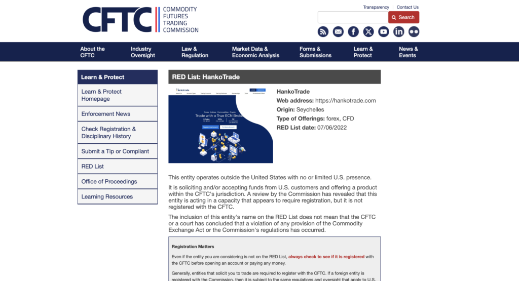 HankoTrade withdrawal denied error complaint screenshot