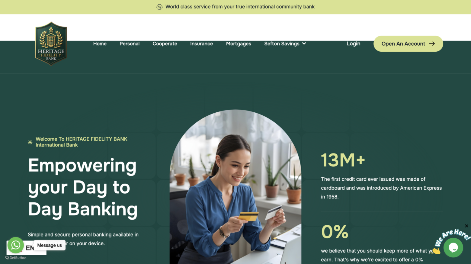 Heritage Fidelity Bank fraud warning graphic